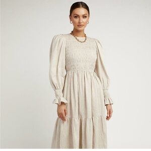 NWOT DISSH NATURAL LINEN DRESS JORJA SIZE 6